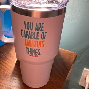 Latched Mama White Tumbler with Clear Lid